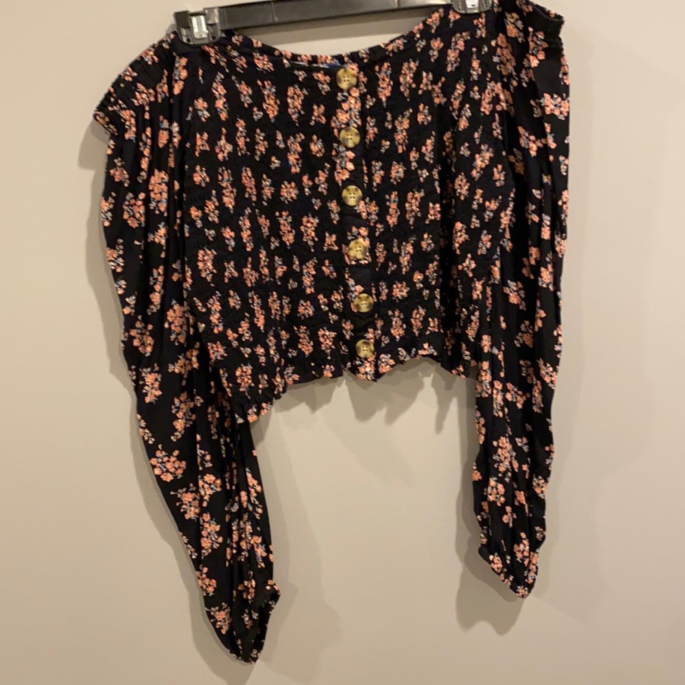 Floral off the shoulder crop